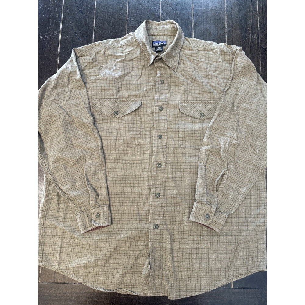 Vintage Patagonia Organic Cotton Work Shirt Mens L Plaid Y2K 2002 Portugal